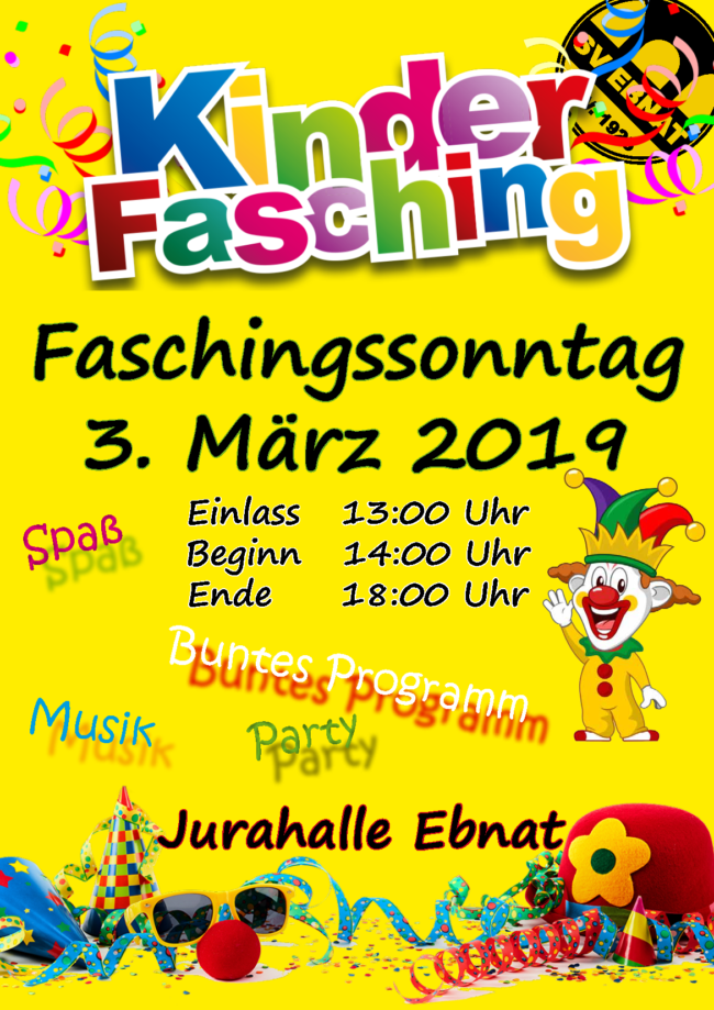 Plakat Kinderfasching 2019_Online
